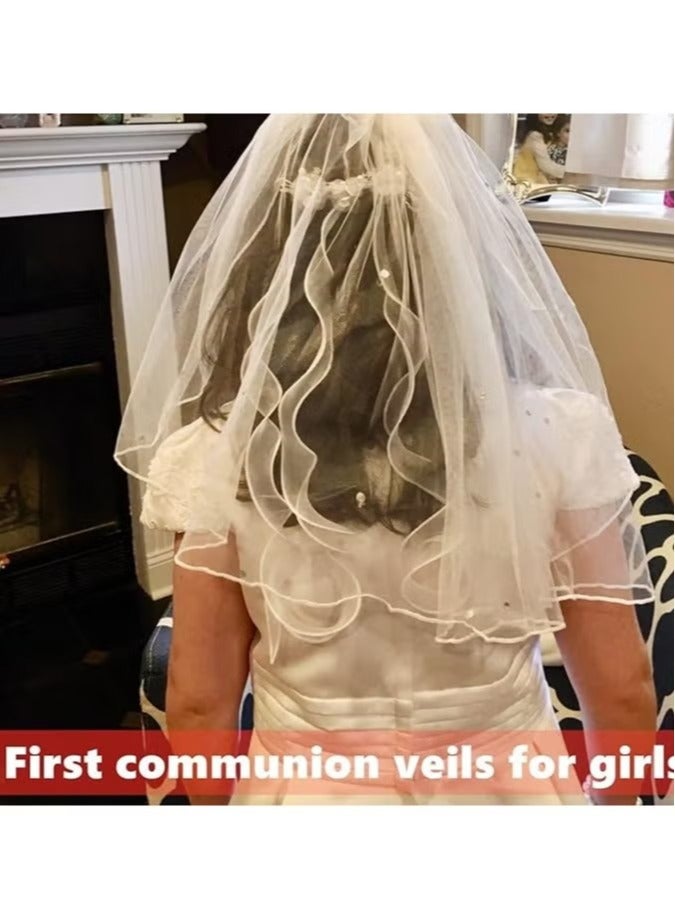 Bridal Wedding Veil Women's Short Vails with Rhinestone Tulle for Bachelorette Party 38cm/15”  - Image 5