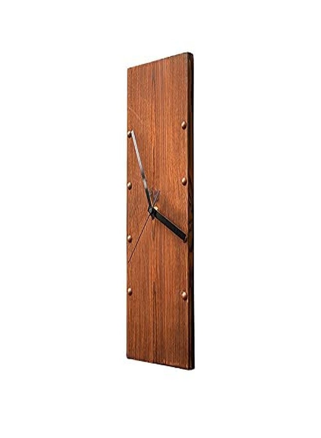 KOLYMAX Wooden Wall Clock Silent Non-Ticking, Frameless Rectangle Art Wall Clocks Farmhouse Wall Décor，Handmade Clocks Decorative for Home Living Room Kitchen Office, 5.78 x16.6inch Rustic - Image 2