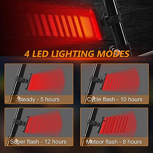 Linist Rear Bicycle Light LED USB Rechargeable Bicycle Back Light Waterproof Bicycle Taillight,2 Pcs - Image 5