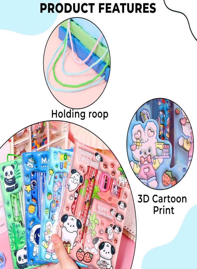 WOBBOX Stationery Set- Birthday Returns Gifts for Boys and Girls, Bright Dinosa Theme Stationary & Mix Stationery Pack for Return Gifts Which Includes Pencil, Scale, Eraser, Sharpener for Kids (6Pcs) - Image 4