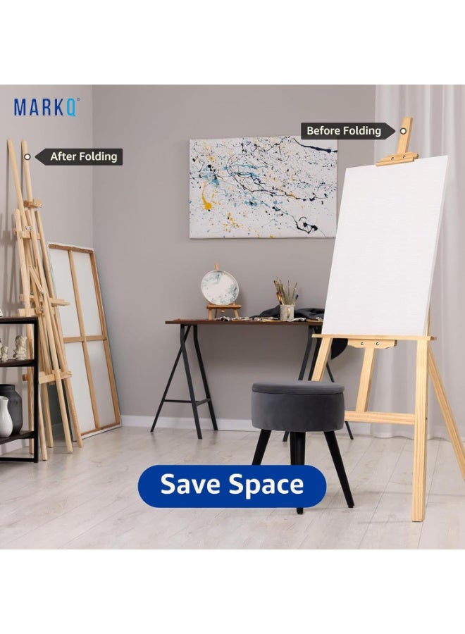 MARKQ حامل لوحات خشبي 90 سم | حامل ثلاثي القوائم قابل للتعديل للفنانين للرسم، والتخطيط، والعرض ومشاريع الفن | حامل خشبي متين للاستوديو، والفصل الدراسي، والمنزل - Image 4