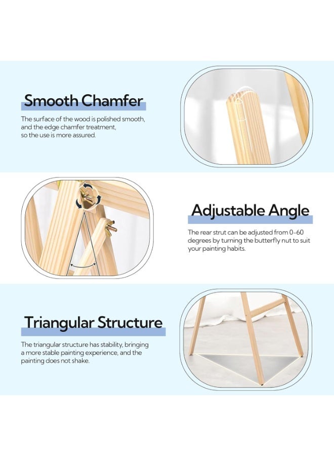 MARKQ حامل لوحات خشبي 90 سم | حامل ثلاثي القوائم قابل للتعديل للفنانين للرسم، والتخطيط، والعرض ومشاريع الفن | حامل خشبي متين للاستوديو، والفصل الدراسي، والمنزل - Image 3