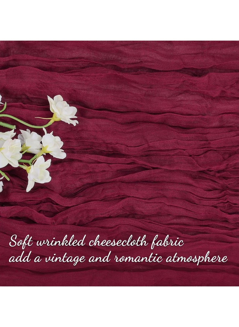 ثمانية فيبيهاوس مفرش طاولة من الشاش المجعد مفرش مائدة شفاف مفرش طاولة شيساني مفرش مائدة شفاف مفرش طاولة طويل عداء طاولة قماش الطاولة مفرش مائدة من قماش الجبن، مفرش مائدة زفاف باللون البيج، مفرش مائدة من الشاش البوهيمي مقاس 90 × 300 سم لتزيين طاولات حفلات الزفاف وحفلات أعياد الميلاد قطعة مركزية للطاولة مفرش طاولة شيساني مفارش طاولات - Image 5