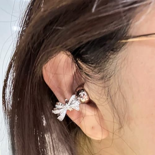 Chooseyo Bow Rhinestone for Clip on Earbuds Open Ear Accessories, Elegant Zirconia Decorative Earphone Accessories, Removable Exquisite DIY Decoration - Image 2