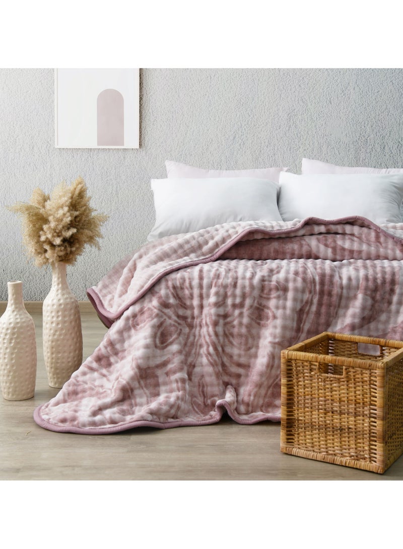 MORANO بطانية مورا نو ماي تاتش المثقلة - بطانية فleece ناعمة لفصل الشتاء، 220 × 240 سم، 2 طبقة، 4 كجم، بطانية مريحة 100% بوليستر للراحة والدفء - Image 1