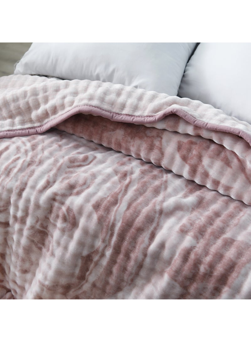 MORANO بطانية مورا نو ماي تاتش المثقلة - بطانية فleece ناعمة لفصل الشتاء، 220 × 240 سم، 2 طبقة، 4 كجم، بطانية مريحة 100% بوليستر للراحة والدفء - Image 3