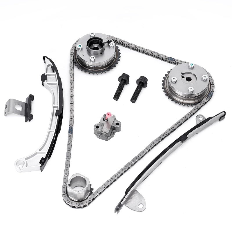 TEMSONE Timing Chain Kit with Guide Tensioner VVT Sprocket Compatible with Toyota Camry Highlander RAV4 Sienna Avalon Venza 25L 27L Replace 130700V010 130500V010
