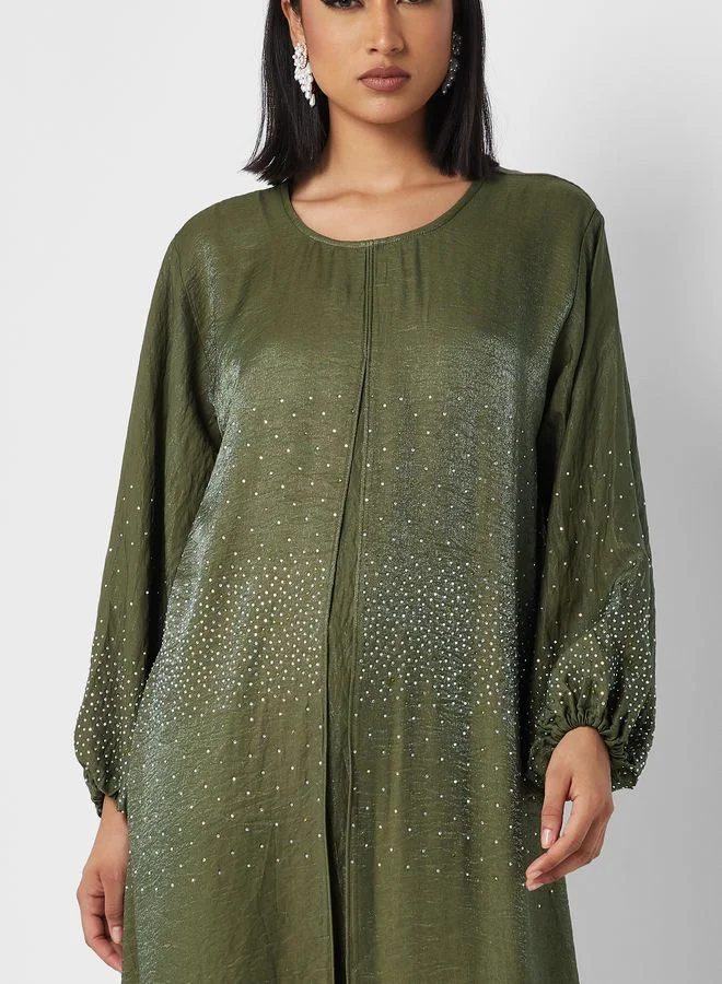 Khizana Embellished Detail Abaya
