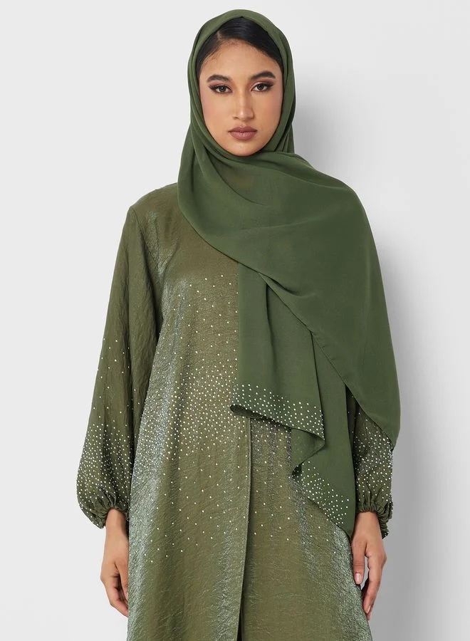 Khizana Embellished Detail Abaya