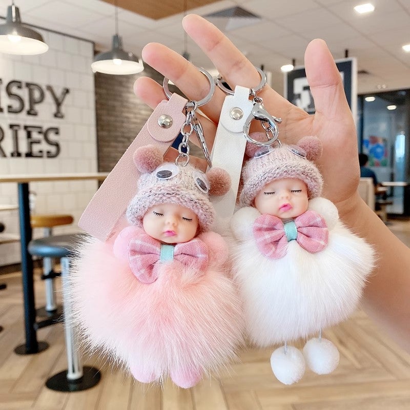 Plush Fox Fur Keychain Charm - Image 2
