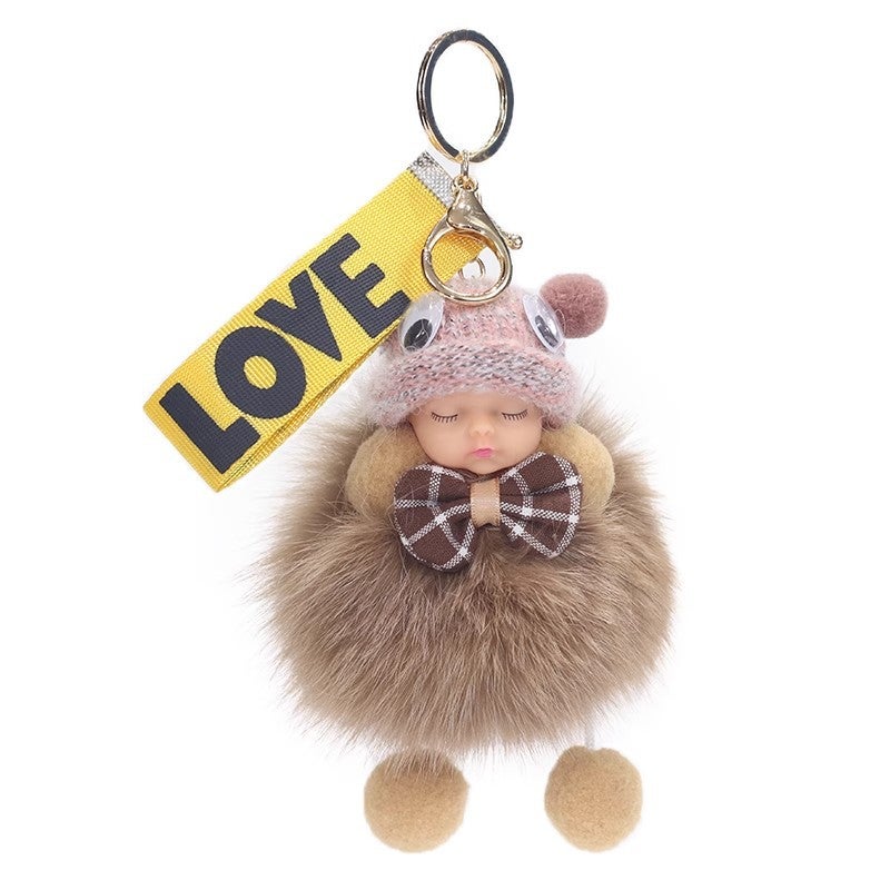 Plush Fox Fur Keychain Charm - Image 5