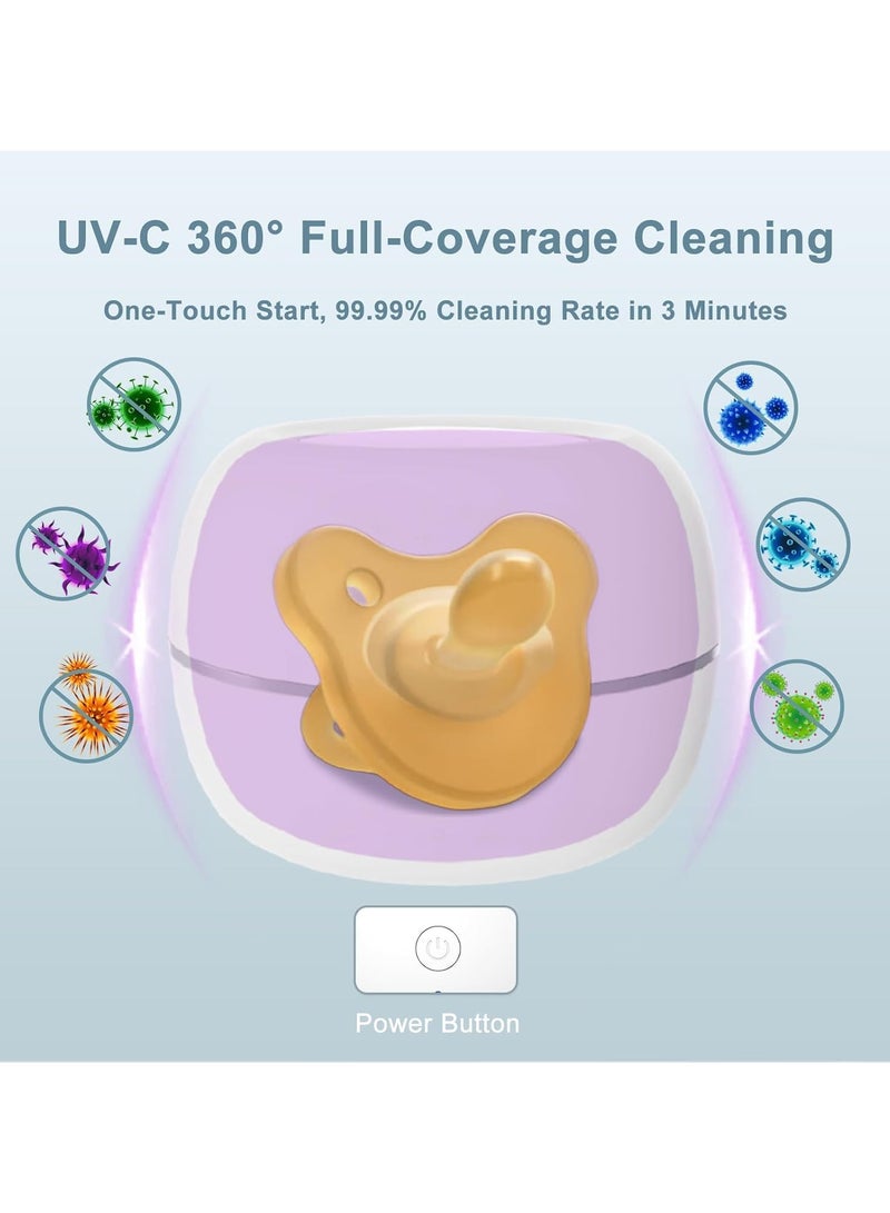 INSIJAM Upgraded Portable Pacifier Sanitizer UV Light Sanitizer Box Cleaned in 3 Minutes 70 Disinfection Cycles USB Rechargeable Baby Pacifier On The Go - Image 3