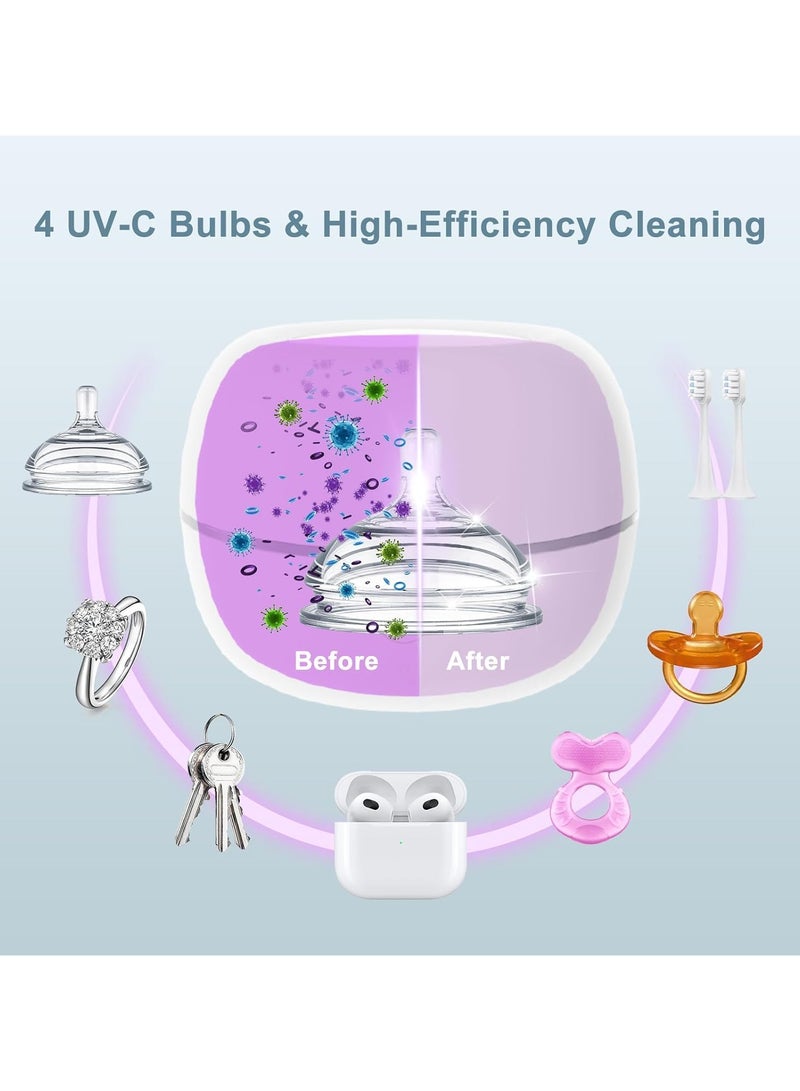 INSIJAM Upgraded Portable Pacifier Sanitizer UV Light Sanitizer Box Cleaned in 3 Minutes 70 Disinfection Cycles USB Rechargeable Baby Pacifier On The Go - Image 4
