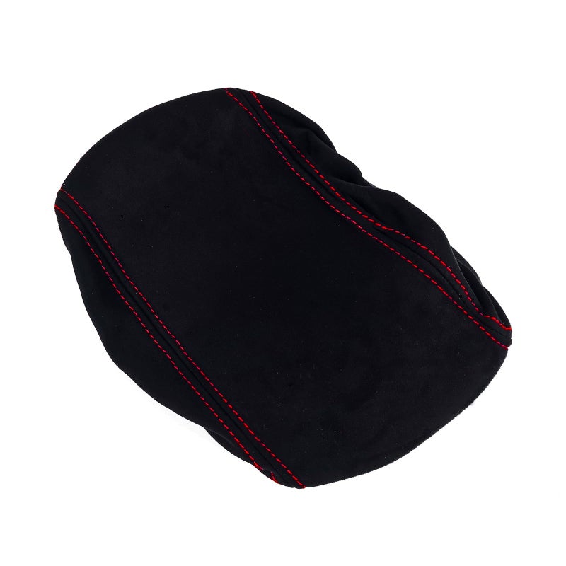 JUIVEEL 1 Piece Memory Foam Center Console Cover Cushion Pad Car Armrest Arm Rest Covering Cushion Compatible with Hyundai Veloster JS N line 20192022 AccessoriesBlack Cover with Red Line Stitches