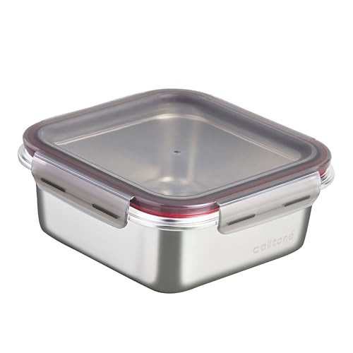 Celltone Fridge to Oven Microwave Safe Stainless Steel Reusable Food Storage Containers with Leak-Proof and Airtight Lids (Square 1500 ML) - Image 1