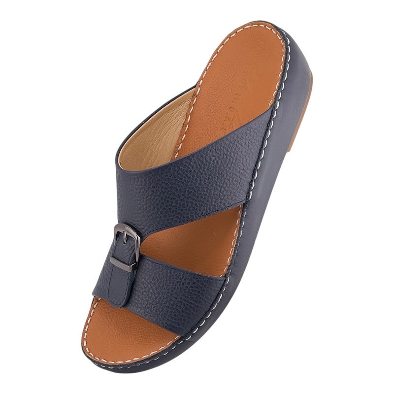AET A E T Handmade Arabic Sandals For Men | Outdoor Mens Slippers | Everyday Flip Flops Open Toe | Arabic Genuine Milled Leather With Buckle|New Arabic Design | Tan Footbed | Comfortable & LightWeight - Image 3