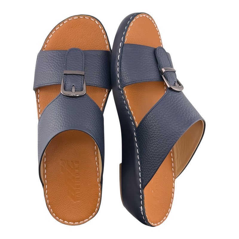 AET A E T Handmade Arabic Sandals For Men | Outdoor Mens Slippers | Everyday Flip Flops Open Toe | Arabic Genuine Milled Leather With Buckle|New Arabic Design | Tan Footbed | Comfortable & LightWeight - Image 2