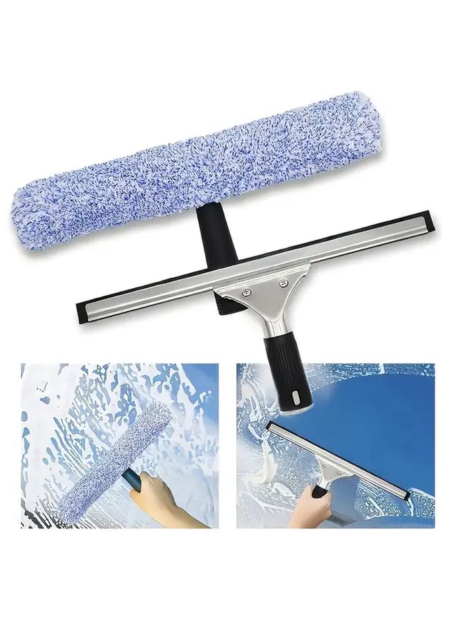 6Pcs Professional Window Cleaning Tools Set Glass Scraper Wiper And Cloths - Image 2