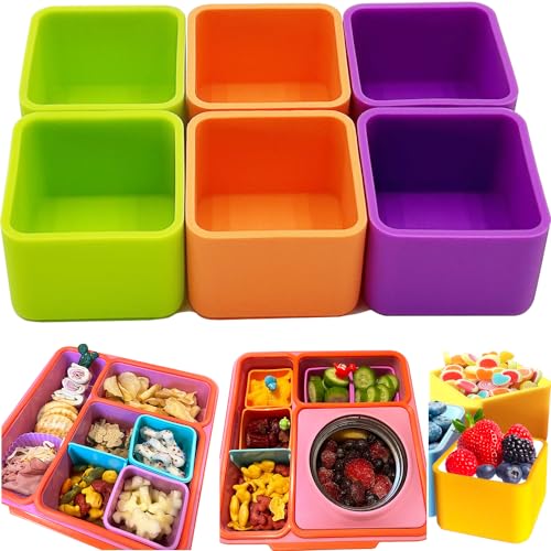IELEK Silicone Lunch Box Dividers Square Bento Box Kit Accessories Meal Prep Containers - Image 1