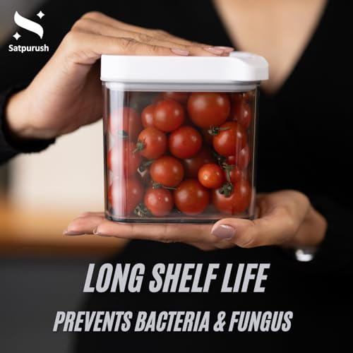 Satpurush Plastic Vacuum Fridge Storage Containers - Fridge Organiser Storage Boxes for Kitchen Accessories for Home-Freezer & Refrigerator Organizer storage box - 700ML (Pack of 4),Transparent - Image 3