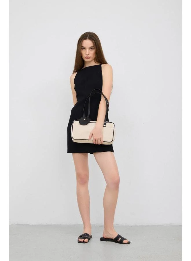 Shule Bags  Solea Black Rectangular Tote Bag with Garnish. for Women | Best Price UAE