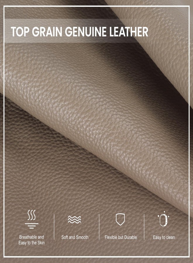 befen Genuine Leather Tote Bag for Women Work,Leather Tote Bag,Large Women's Zippered Shoulder Bags Purses Satchel Handbags with Top Handles Work Purse for Daily Travel,Taupe - Image 5