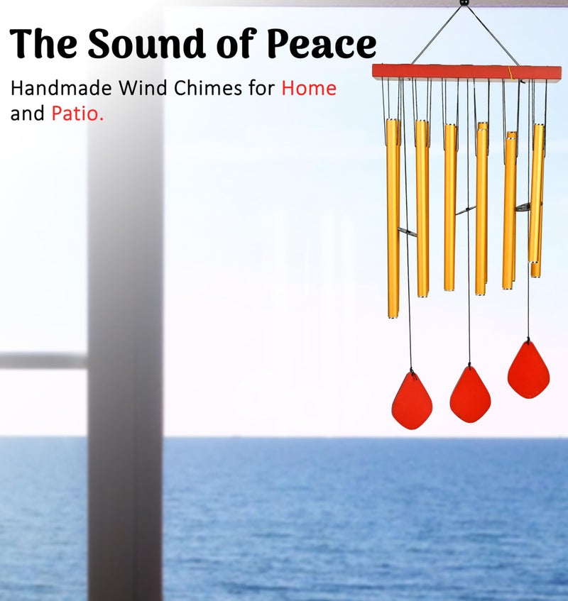 Hindcraft Blissful Golden Wind Chimes for Bedroom & Living Room – Tranquil Home Décor, Harmonizing Energy, Ideal Gift for Women, Men, Couples, Housewarming, Balcony & Garden Hanging Ornament - Image 5