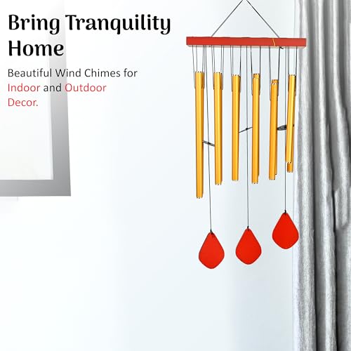 Hindcraft Blissful Golden Wind Chimes for Bedroom & Living Room – Tranquil Home Décor, Harmonizing Energy, Ideal Gift for Women, Men, Couples, Housewarming, Balcony & Garden Hanging Ornament - Image 3