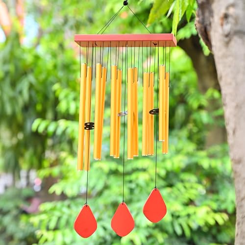 Hindcraft Blissful Golden Wind Chimes for Bedroom & Living Room – Tranquil Home Décor, Harmonizing Energy, Ideal Gift for Women, Men, Couples, Housewarming, Balcony & Garden Hanging Ornament - Image 2