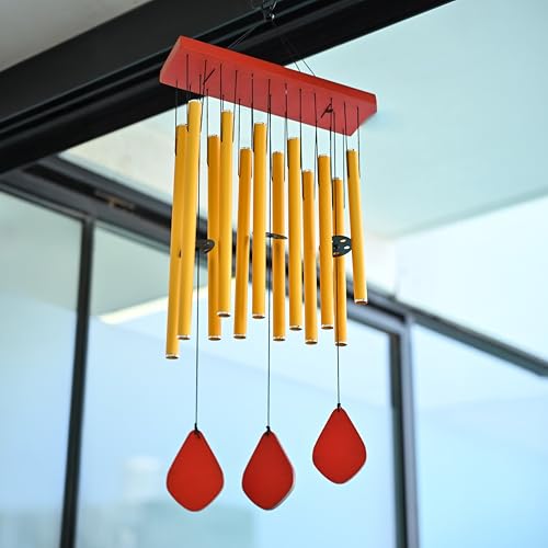 Hindcraft Blissful Golden Wind Chimes for Bedroom & Living Room – Tranquil Home Décor, Harmonizing Energy, Ideal Gift for Women, Men, Couples, Housewarming, Balcony & Garden Hanging Ornament - Image 1