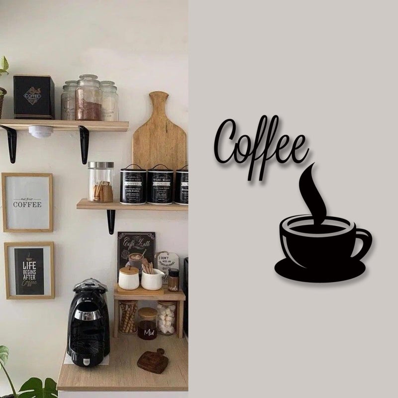 WOPARTY Black Metal Coffee Cup Wall Decor with Steaming Design for Kitchen Wall Art Decor Coffee Bar Accessories - Image 4