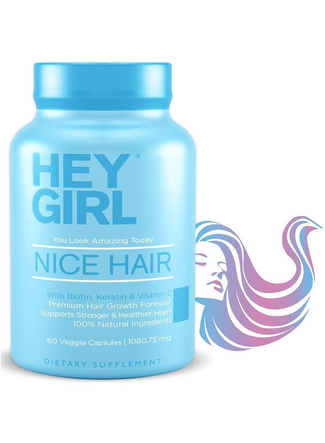 HEY GIRL NUTRITION Hair Vitamins To Help Thinning And Fallout Hair Supplement To Grow Hair Faster Stronger & Have Healthy Skin & Nails Scientifically Made With Biotin Keratin Folic Acid Vitamin B C - Image 2