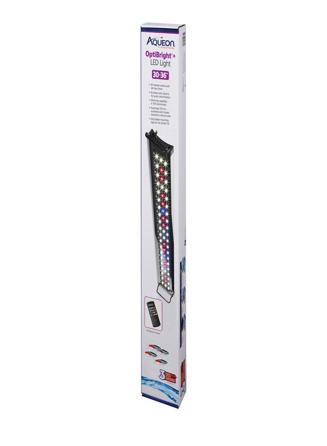 أكيون نظام إضاءة أحواض السمك Aqueon Optibright Plus LED مع جهاز تحكم عن بعد، من 30 إلى 36 بوصة - Image 1