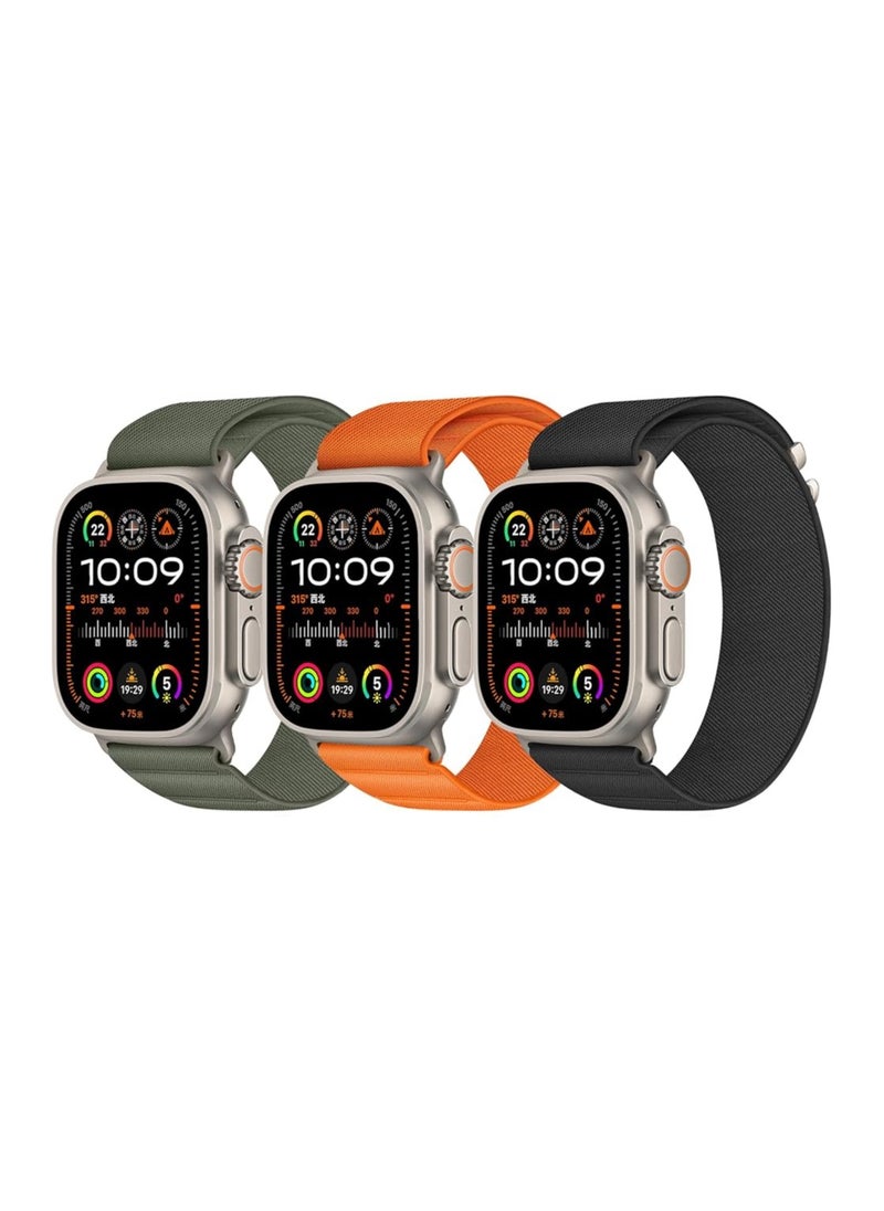 XICEN 3 Pack for Apple Watch Alpine Loop Band 49mm 45mm 44mm 42mm , Adjustable Metal C-Hook,  Nylon Woven Sport Strap for iWatch Series Ultra/8/7/SE/6/5/4/3/2/1 Multicolor  - Image 3