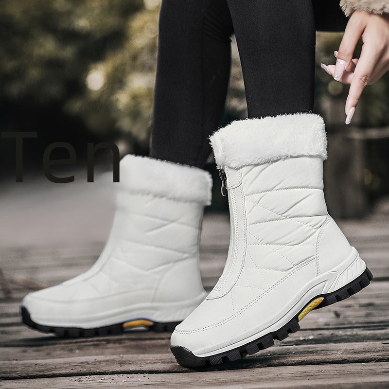 Trade plus size Cotton Shoes Women''s New Casual Fashion Umbrella Cloth fleece-lined Thickened Warm Snow Boots Large Cotton Shoes - Image 5