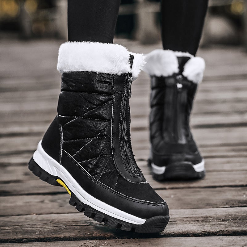 Trade plus size Cotton Shoes Women''s New Casual Fashion Umbrella Cloth fleece-lined Thickened Warm Snow Boots Large Cotton Shoes - Image 3