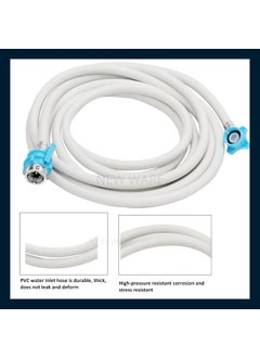 NEW WARE New Ware 6 Meter Flexible PVC Washing Machine Inlet Hose Universal Water Inlet with Tap AdaptorConnector for Top Front Load Fully Automatic Washing Machines White  - Image 2