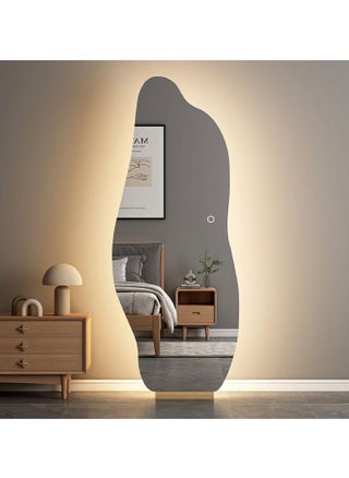 Irregular Frameless LED Mirror Asymmetrical Vanity Mirror with Wooden Stand Frameless Decorative Full-Length Mirror with LED Lights Backlit Frameless Aesthetic Mirror Cloud Shaped for Bedroom - pzsku/ZCB9C410839C46FC662A3Z/45/1748733997/e83f50ae-da9d-4727-99c4-48287efe2c48