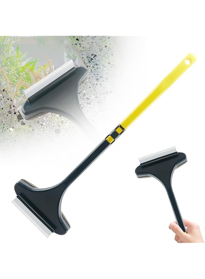 PROMASS 2 in 1 Multifunctional Screen Brush, 2025 New Mesh Cleaner Brush Double-Sided Window Screen Cleaner Brush with Scraper, Magic Window Cleaning Tool Wet and Dry Purpose Extendable Brush (Yellow) - Image 1