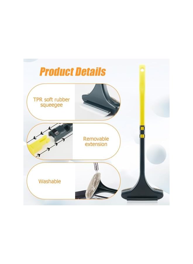 PROMASS 2 in 1 Multifunctional Screen Brush, 2025 New Mesh Cleaner Brush Double-Sided Window Screen Cleaner Brush with Scraper, Magic Window Cleaning Tool Wet and Dry Purpose Extendable Brush (Yellow) - Image 3