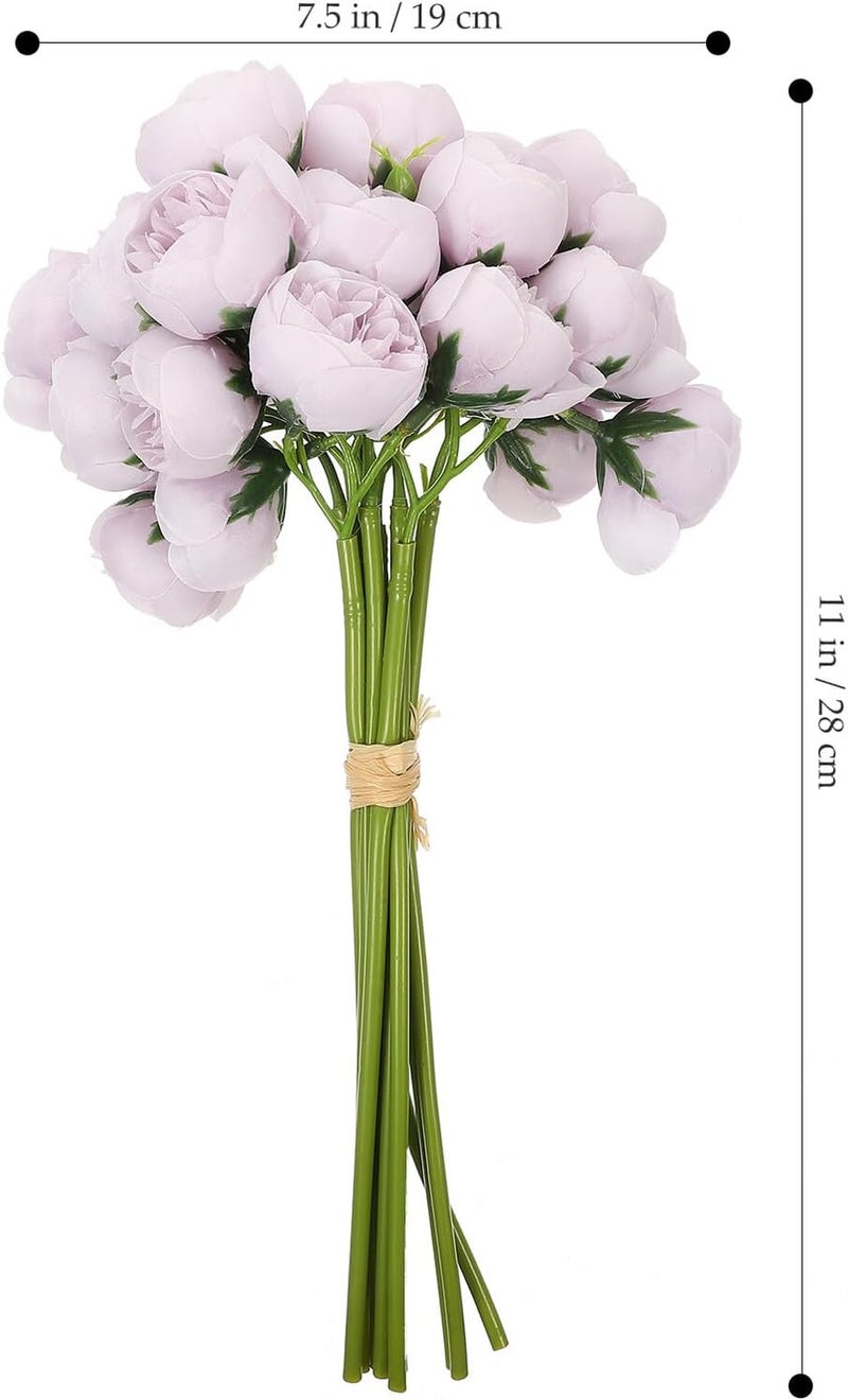 Garneck Artificial Rose Bouquet 27-Head Fake Flower Bridal Bouquet in Smoky Purple for Bride and Bridesmaids Home Decoration Floral Arrangement for Weddings and Events - Image 2