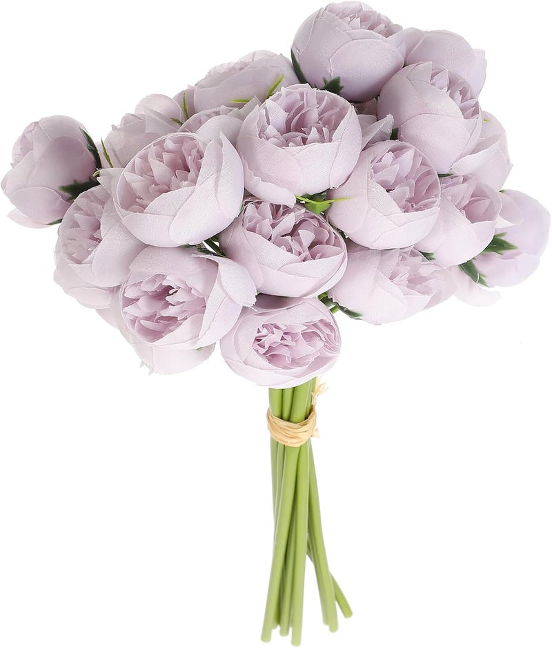 Garneck Artificial Rose Bouquet 27-Head Fake Flower Bridal Bouquet in Smoky Purple for Bride and Bridesmaids Home Decoration Floral Arrangement for Weddings and Events - Image 1