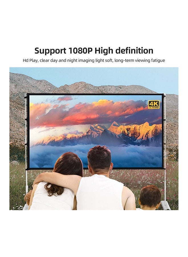 Wownect Projector Screen With Stand 84 Inch Portable Indoor Outdoor Projection Screen 16:9 Hd 4K Stand Legs And Carry Bag UNV-WO-SCR-12 White - Image 3