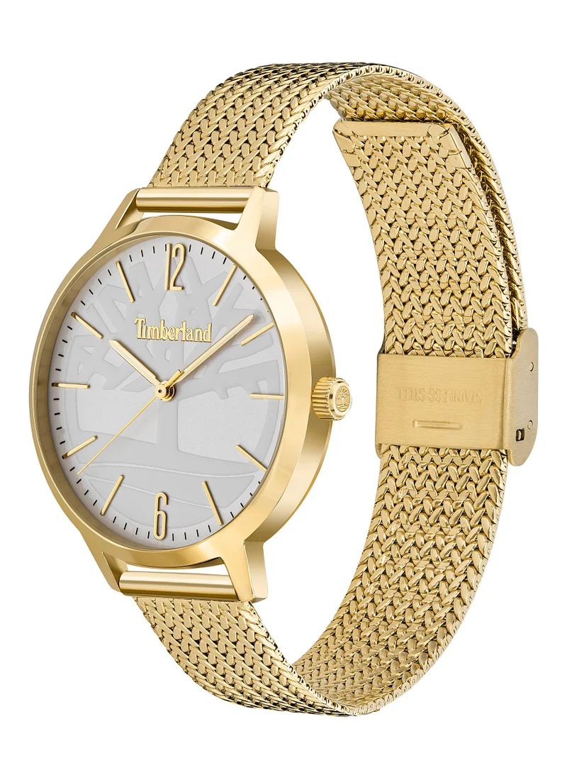 تمبرلاند Cranmore Women's Watch 45mm Analog White-Gold Dial Gold Stainless Steel Strap