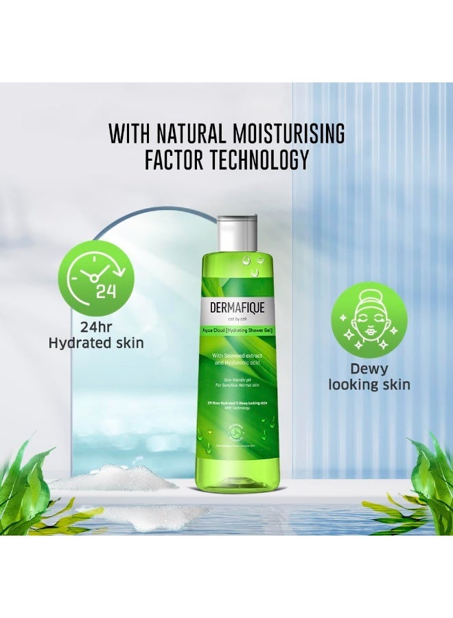 Dermafique Aqua Cloud Hydrating Shower Gel – 250ml, Body Wash for Women & Men, 24 hr Hydration, No Parabens/SLS/SLES, with Hyaluronic Acid & NMF, Sensitive, Dry, Oily, Normal Skin | Dermat Tested - Image 2