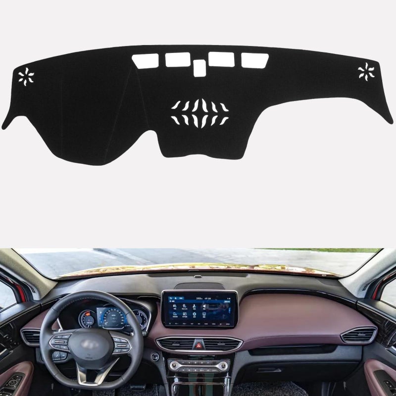 KEYOOG Dashboard Cover Dash Mat Fit for Hyundai Santa Fe 20232019 Without HUD ModelsCar Dash Board Mat AntiGlare CarpetNonSlip Pad Sunshield Protector Black