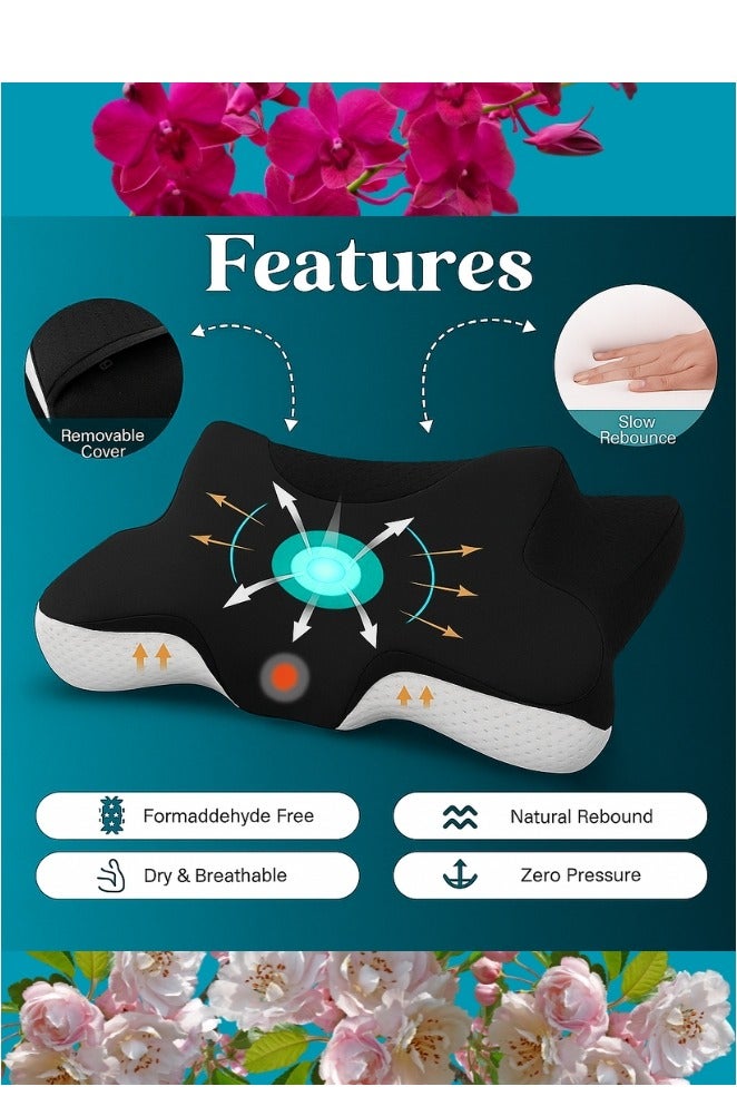 Ergonomic Cervical Memory Foam Pillow for Neck & Shoulder Pain Relief – Orthopedic Pillow for Sleeping & Neck Support Pillow for Side & Back Sleepers – Breathable & Hypoallergenic - Image 3