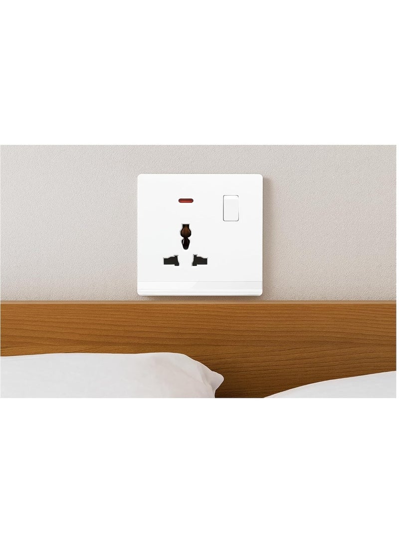 13A Switched Socket Outlet with Indicator – UK 3-Pin Single Gang Wall Plug Socket, White Polycarbonate, Shuttered Design, for Home, Office & Commercial Use – Safe, Durable & Easy to Install - Image 5