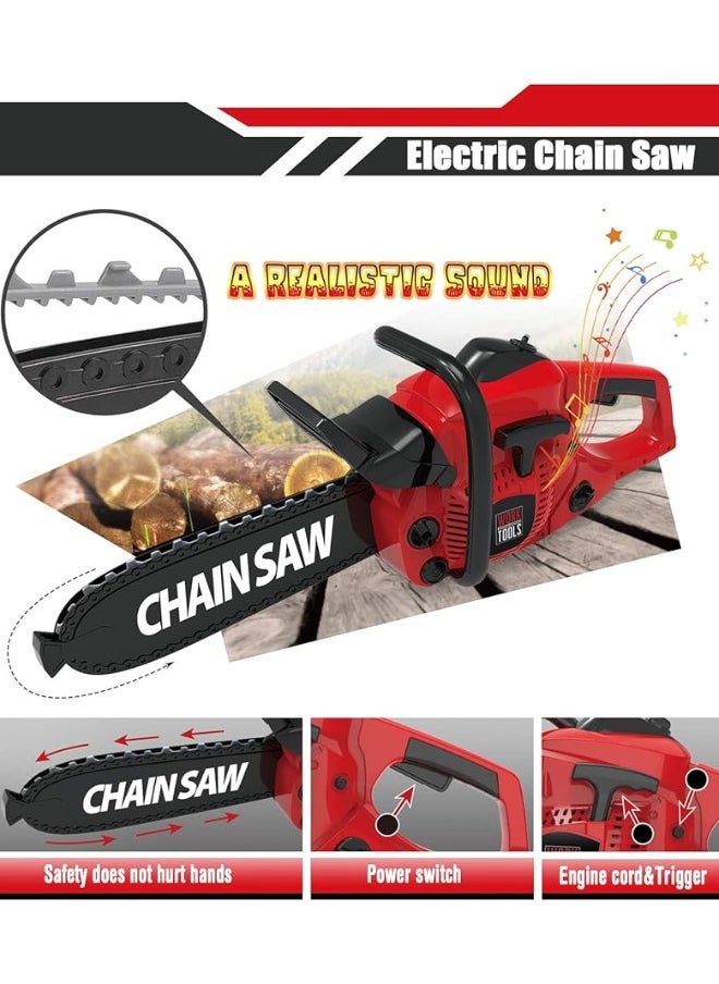 EP EXERCISE N PLAY Kids Tool Set with Electric Toy Drill Chainsaw Jigsaw Toy Tools, Realistic Kids Power Construction Pretend Play Tools Set Toy STEM Playset Toddler Toys Kit for Toddler Boy Girl Kid Child Tool Set Toy  - Image 3