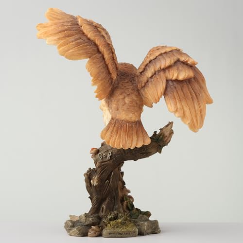 Veronese Design 6 1/4 Inch Owl Spreading Wings on Perch Statue Resin Hand Painted Animal Figurine - Image 3